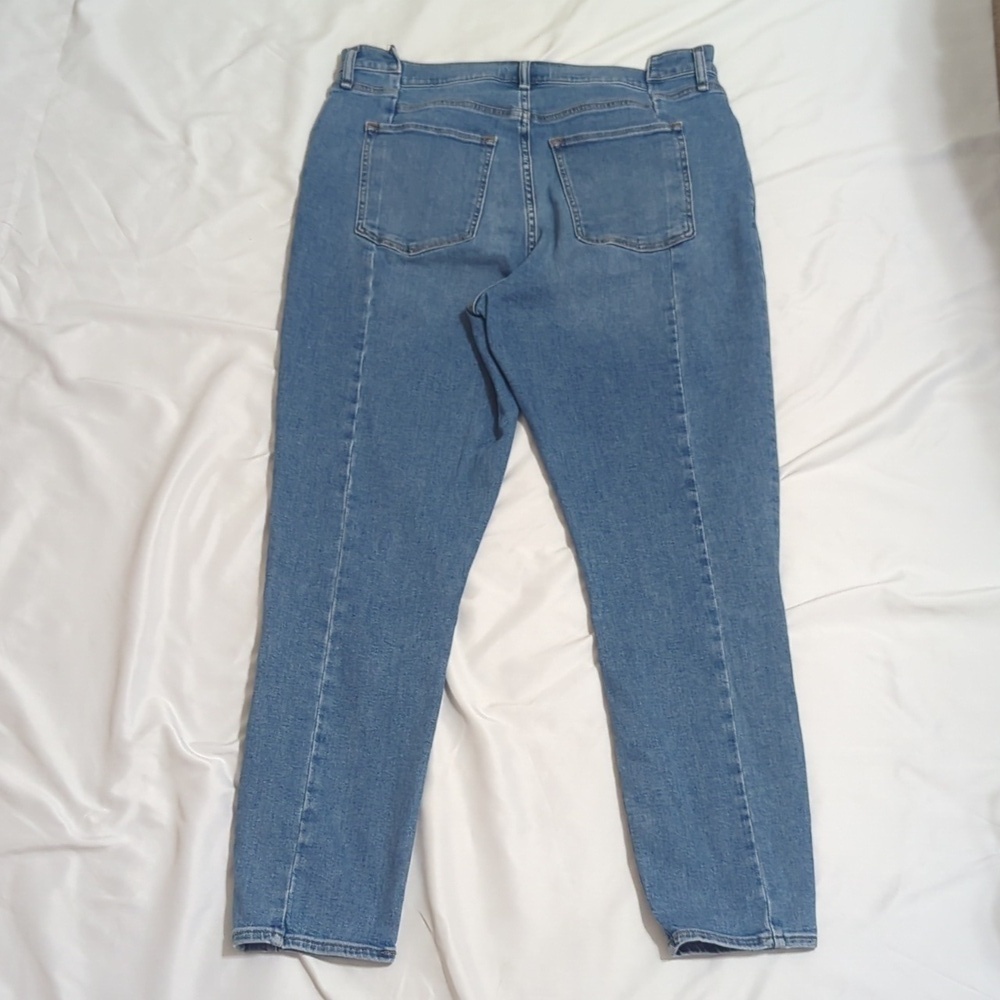 Abercrombie & Fitch The Super Skinny Ankle High Rise Jeans, Color Blue Size 34 - Picture 14 of 15